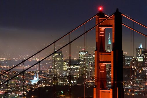 Golden Gate Bridge and San Francisco at night