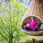 a Meditation Hanging Nest Rest Rest Uniq Luxe Wellness Pampering Indulging Holiday pamper