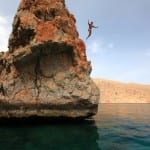 Rock Jumping Zighy Bay Oman Uniq Luxe Uniqluxe Luxury Travel Holiday Retreat Six Senses