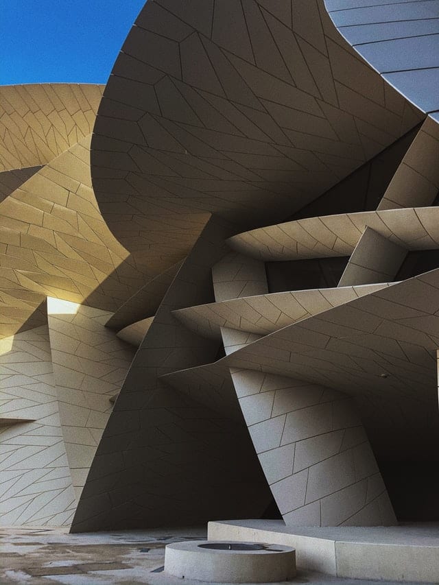 A modern museum doubles up as a stunning work of architecture in Doha, Qatar.