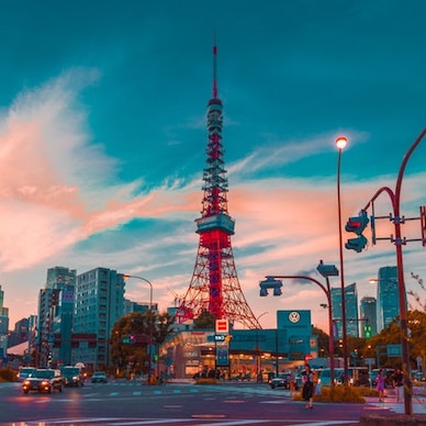 The view of the towering Tokyo Tower during sunset - one of the most magical sights you must behold in Japan
